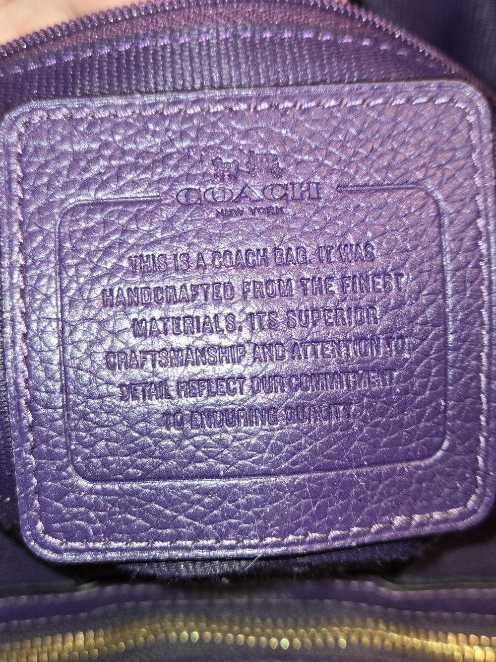 Coach Purple Leather Shoulder Tote - Picture 3 of 16
